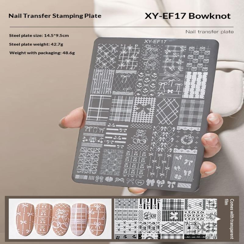 Nail Stamping Plate 1Pc Durable Stainless Steel Multi Design Nail Printing Tool for Manicure Lovers Home Use