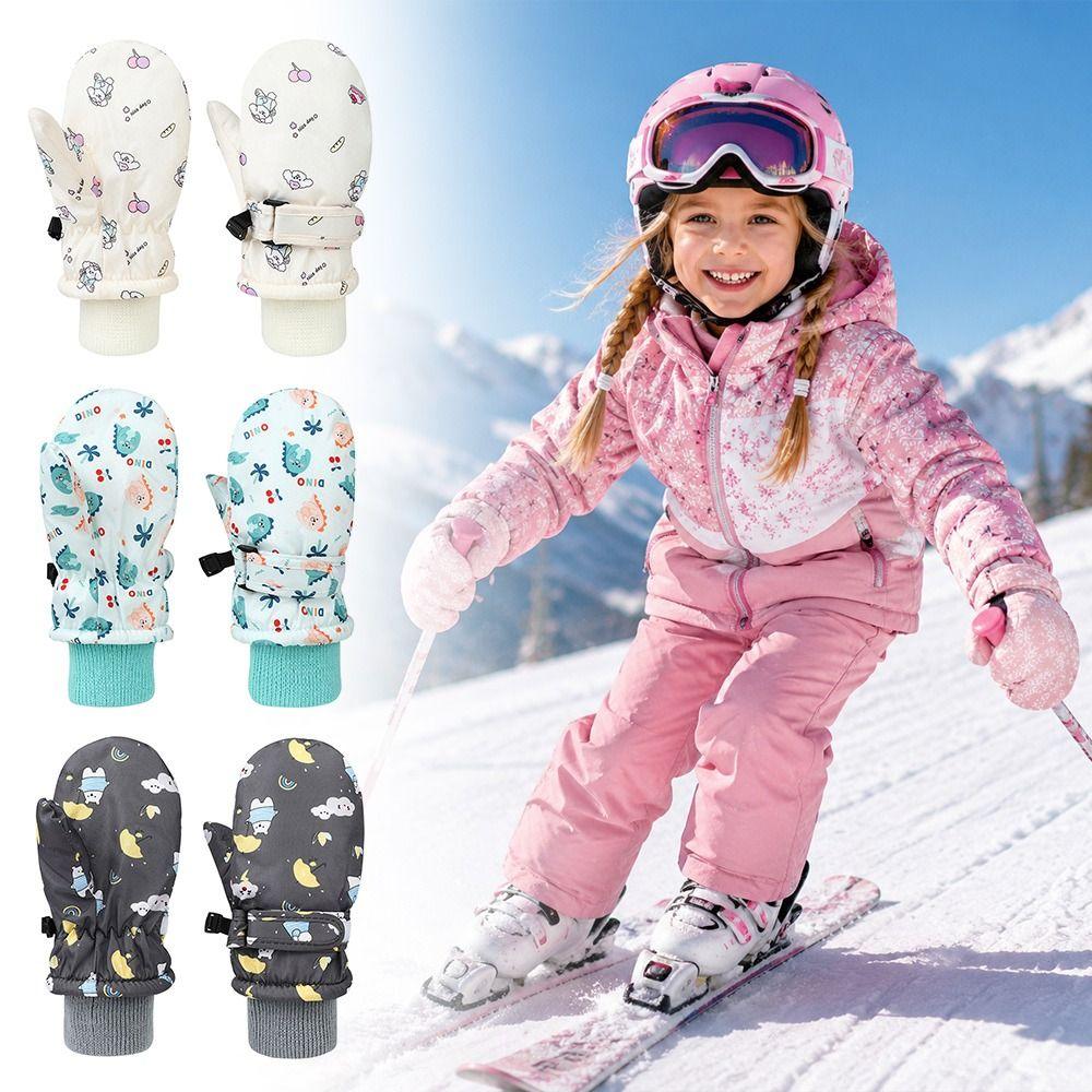 Non-slip Children Ski Gloves Warm Kids Winter Mittens Cute Snow Gloves Children Kids