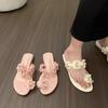 New Chinese Style Cool Slippers Fairy Shoes Outer Wear 2025 Summer with Skirt Flower Temperament Set Toe Sandals