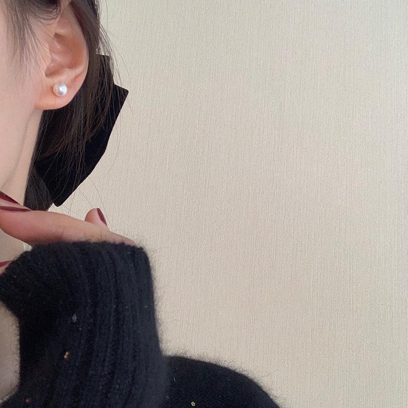 Винтажные серебряные серьги-гвоздики с жемчугом - Элегантный легкий люкс, придворный стиль