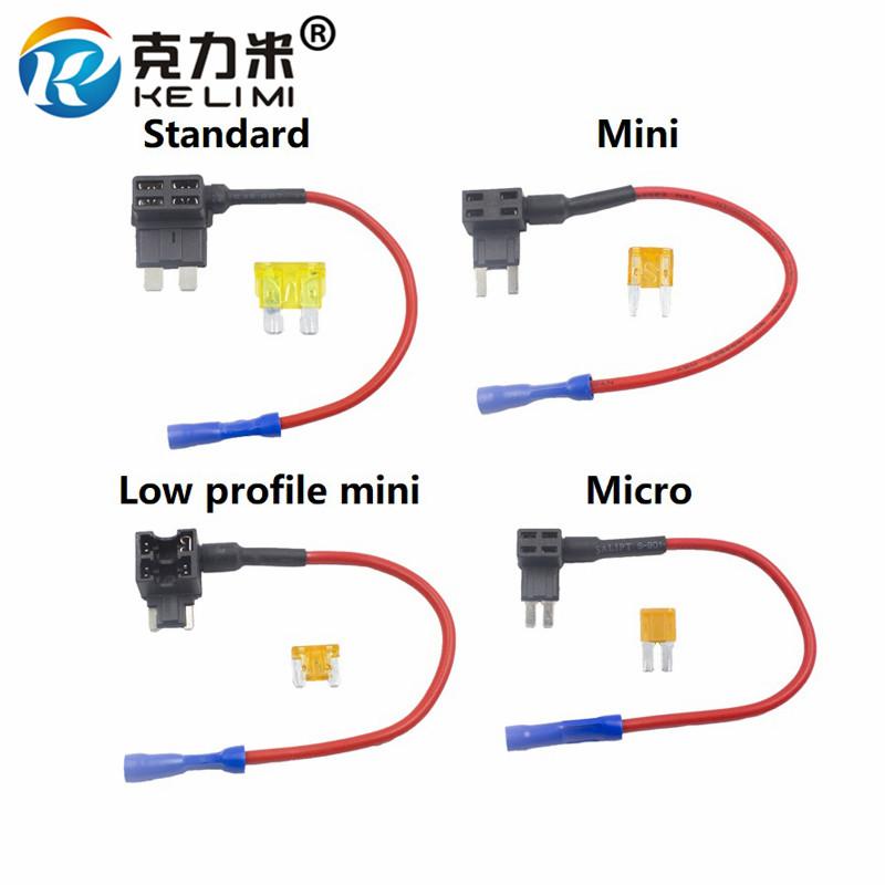 Auto Car Fuse Holder with Add-a-Circuit Micro Mini Low-Profile Standard ATM APM Blade Tap Dual Adapter for Vehicle Fuse Holders1