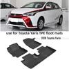 Экологичные напольные коврики из ТПЭ для Toyota Yaris 2018 года с левым рулем: Без запаха, Водонепроницаемый, Износостойкий, Нескользящий.