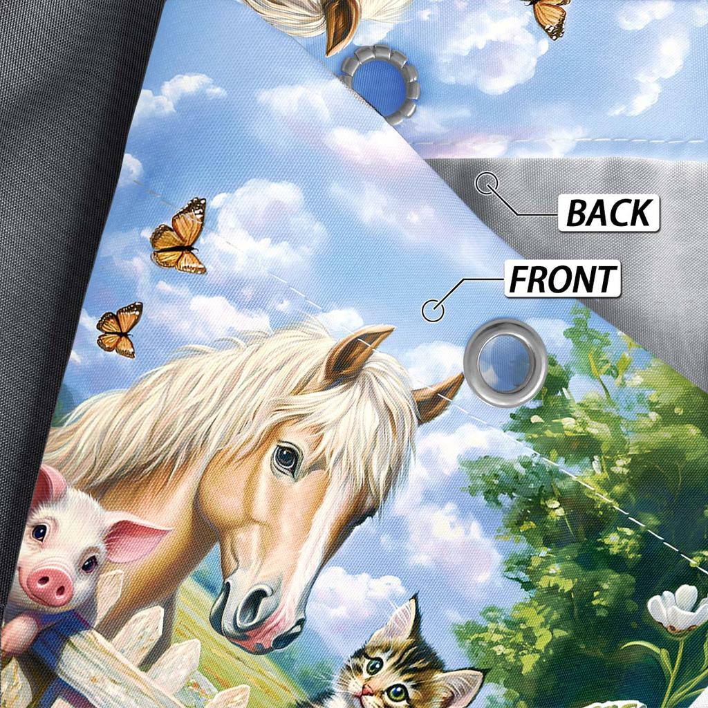 1 шт. шторка для душа с принтом в виде фермерских животных, на тему сельской жизни, водонепроницаемая, с 12 крючками, для ванной комнаты, для дома