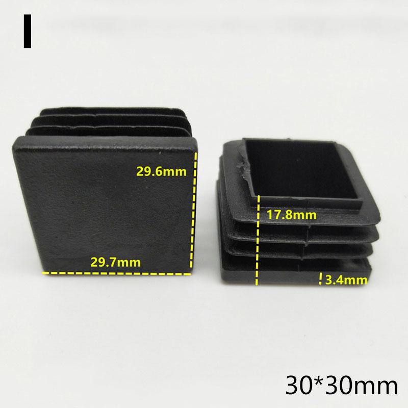 10 шт., черные заглушки для трубок, вставки для труб, квадратные торцевые заглушки, защитные накладки для пола, накладки на ножки мебели, подушечки для ножек
