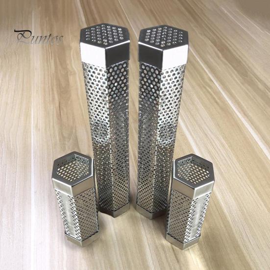 Трубка для пеллет Нержавеющая сталь Дымовая трубка для барбекю с вентиляционными отверстиями Жаростойкая Легко чистящаяся Многоразовая трубка для дымового гриля Аксессуары для кемпинга