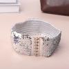 Metal Buckle Sequined Wide Corset Belt Wide Elastic Elastic Waspie Belt  Casual Wear