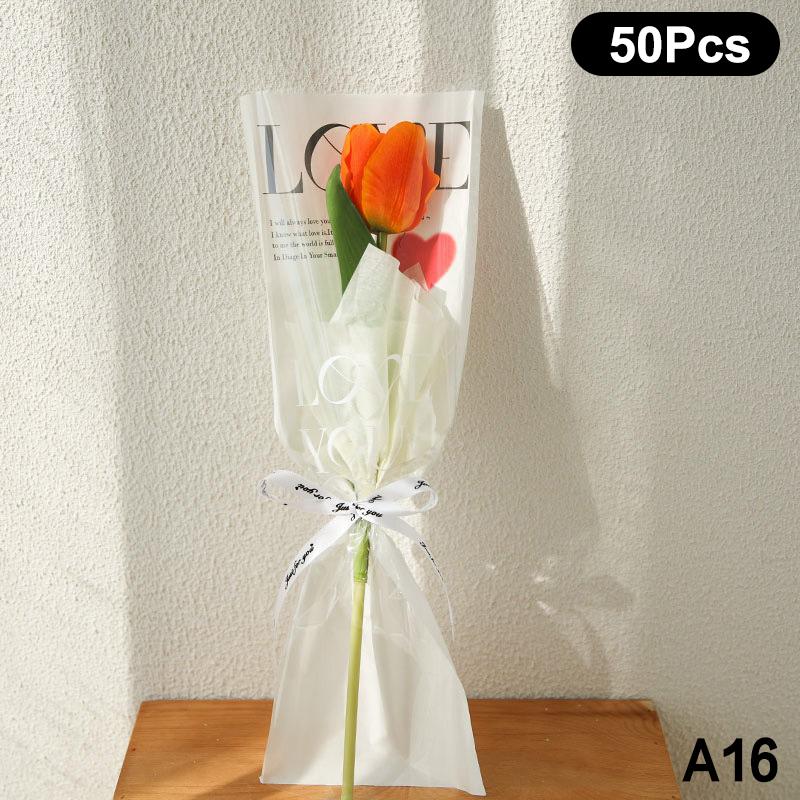 20/30/50 шт. Цветные обертки для цветов Прозрачный пакет для букета Обертка для цветов Водонепроницаемая DIY Подарок Цветочный декор
