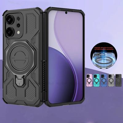 Для чехла Reno 14 Обложка OPPO Reno 14 Чехлы Новый Ударопрочный Бампер Задняя Магнитное Притяжение Кольцо-Держатель Fundas Reno 14