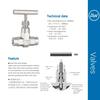 AW® 316 Stainless Steel Forged-Body Needle Valves High Pressure (10000Psi) Panel 70Mpa Straight Pattern Regulating Stem