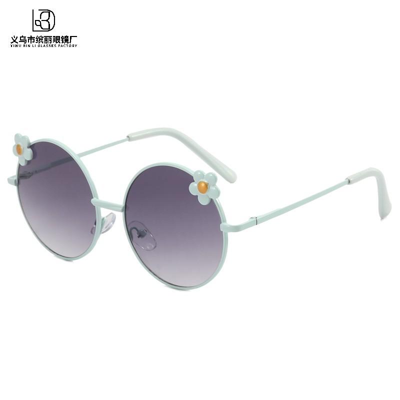 Children'S Sunglasses Fashion Wear Party Party Glasses Cute Girl Flower Boy Metal Frame Sunglasses