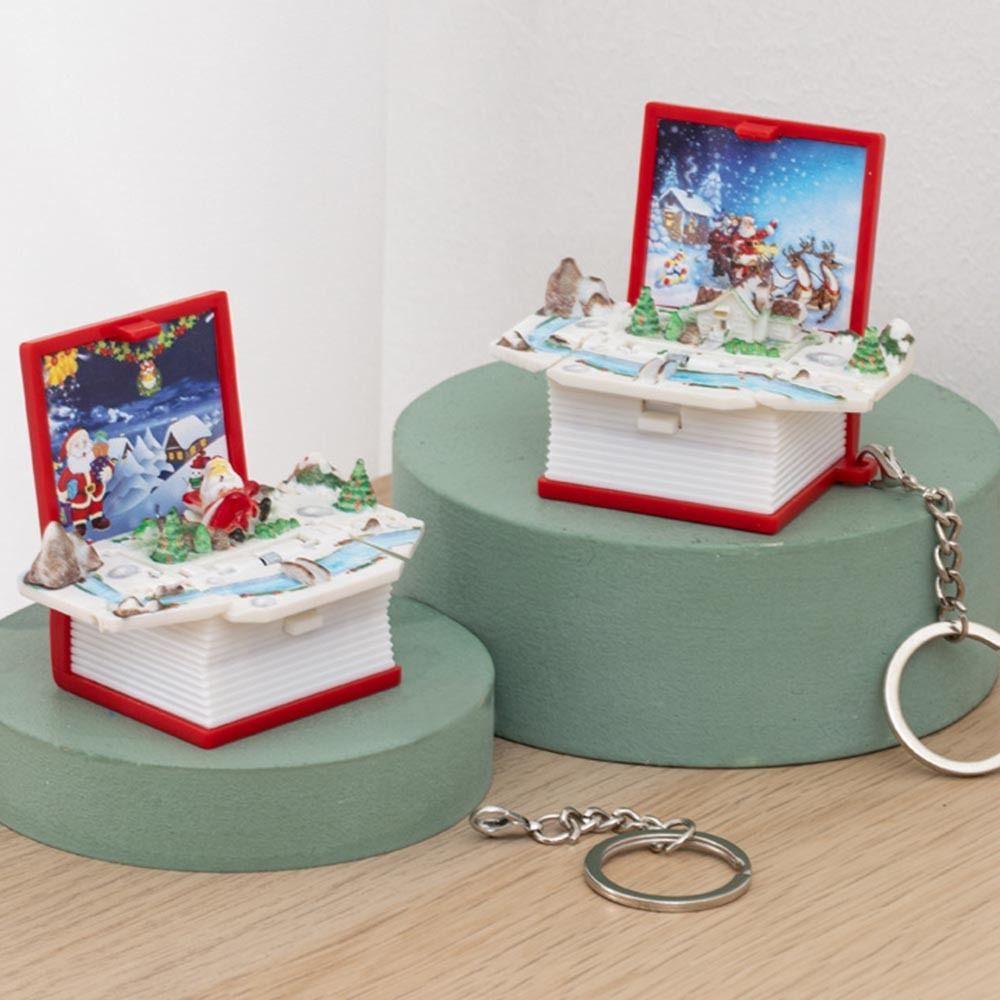 Пластиковые 3D мини-складные брелки-книжки 3D замок-коттедж держатель для ключей когнитивные инструменты