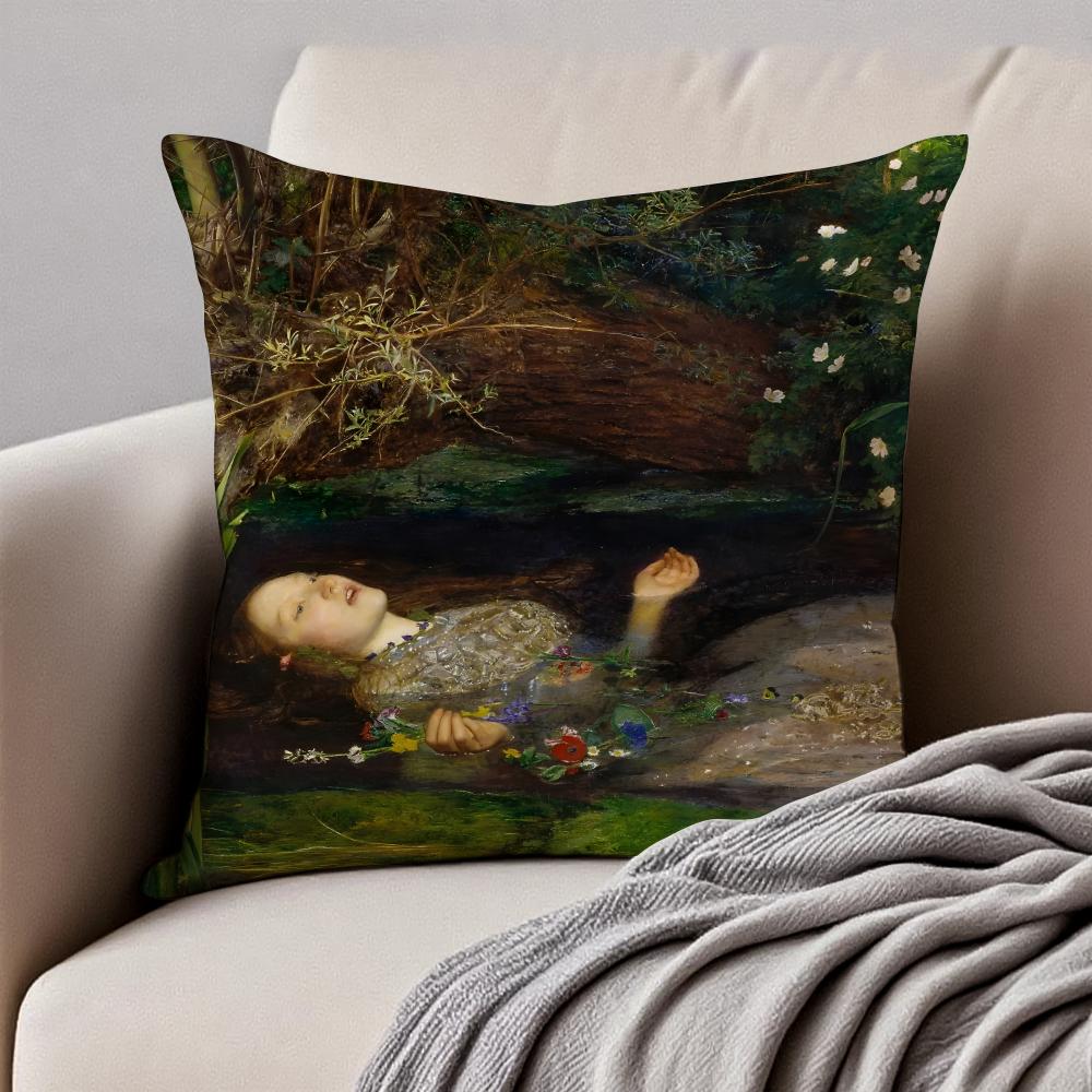 Классический JJohn Everett Millais Наволочка Наволочка Антиклещевая Невидимая молния Короткий плюш Подушка для дивана