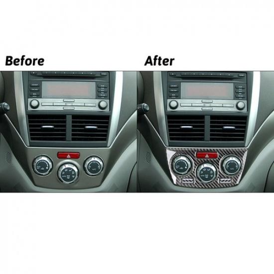 3Pcs Carbon Fiber Interior Climate Control Cover Trim For Subaru Forester