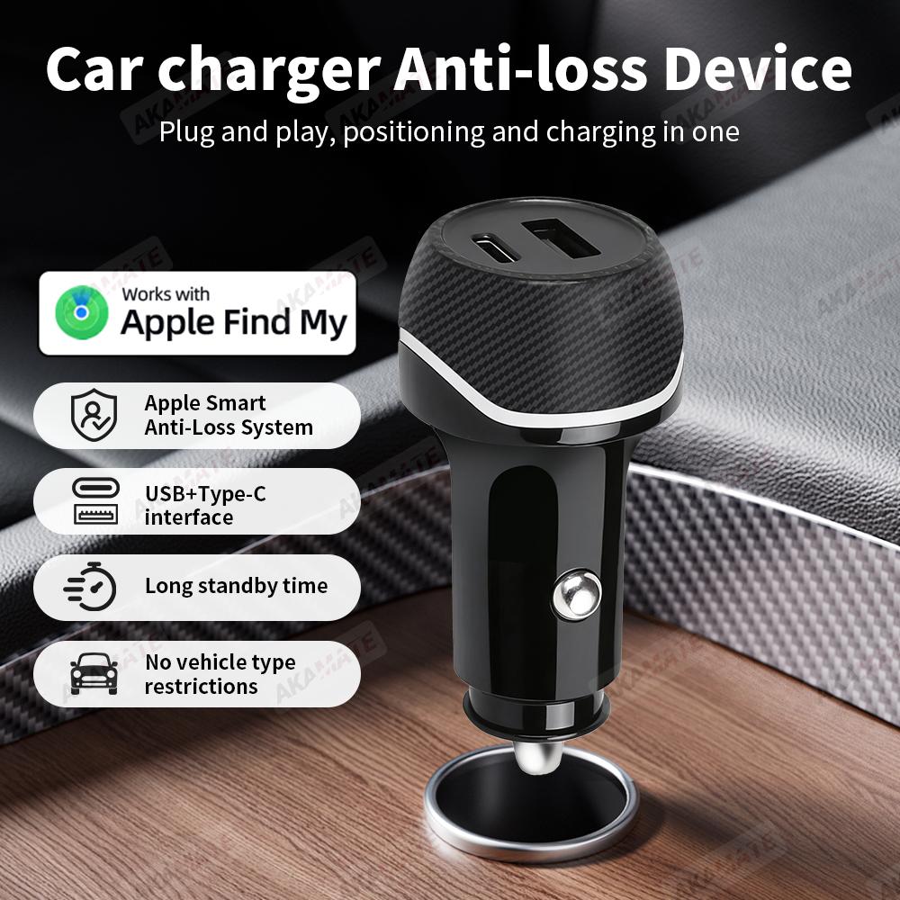 Car Charger USB Type C With iPhone GPS Locator Tracker for Apple Find My App Anti-loss Long Standby Time Universal Locator