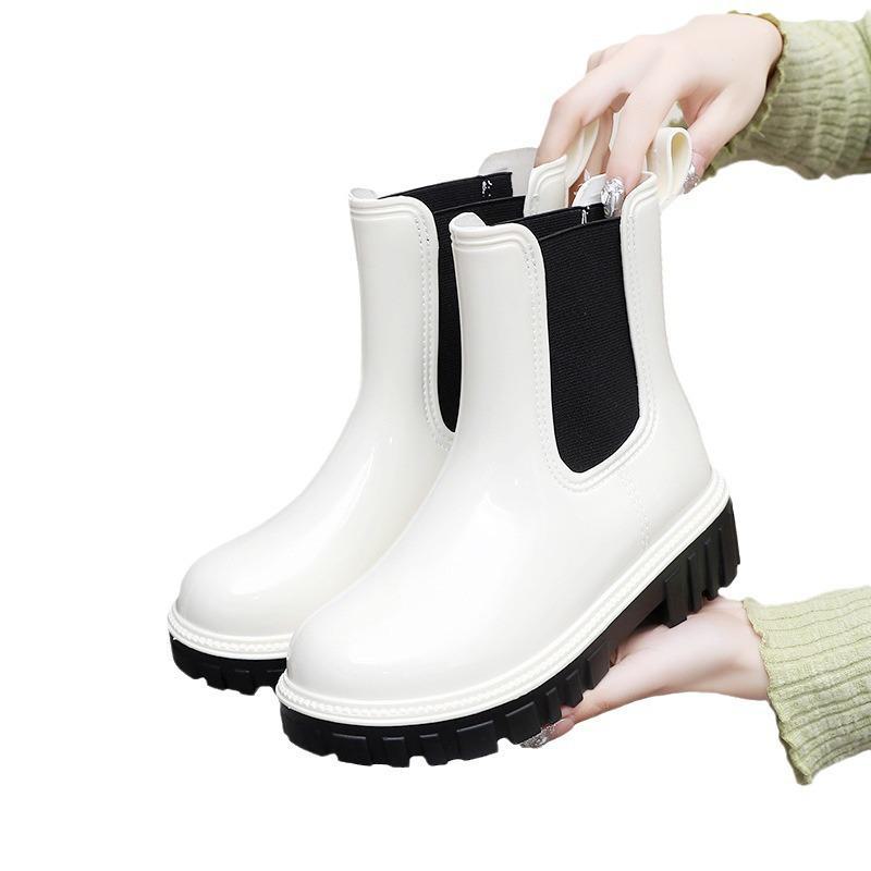 Women's Martin Rain Boots - New Style, Thick-Soled, Waterproof, Non-Slip, Short-Tube, Japanese Jelly Design