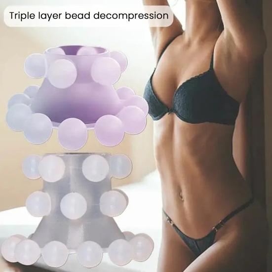 Мужское кольцо для продления полового акта с 3-слойными силиконовыми бусинами, противоскользящее фиксирующее кольцо для более длительной близости