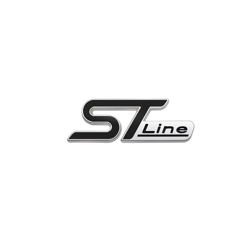 EUEX2 3D Metal ST LINE Front Grille Sticker Car Head Grill Emblem Badge Chrome Sticker for FORD FIESTA FOCUS MONDEO Auto Car Styling