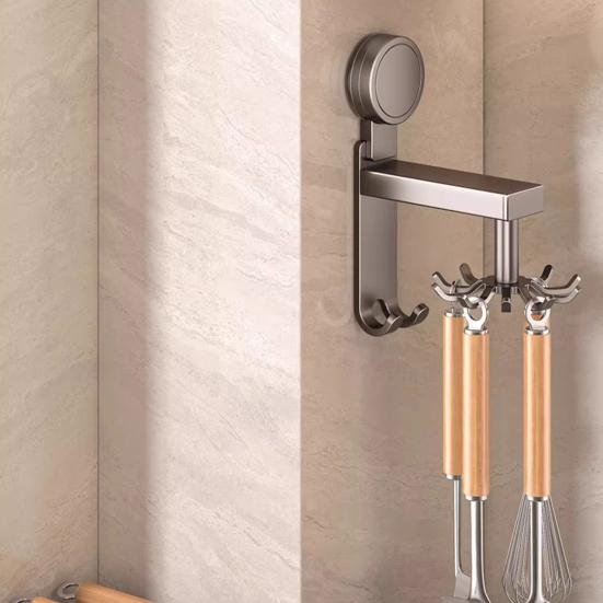 Вешалка для посуды с вращающимися крючками. Настенный кухонный органайзер. Прочная, выдерживает нагрузку. Легко использовать.