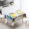 Watercolor Painting Tablecloth Floral Landscape  Anti-Stain Waterproof Rectangular  Kitchen Table Home Decor