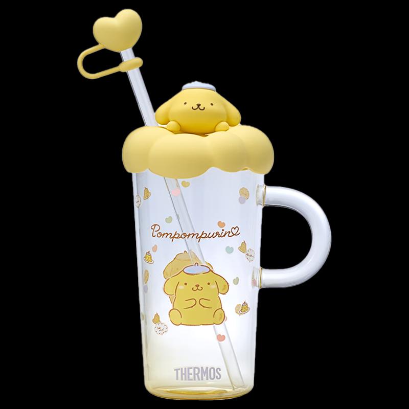 Thermos Pompompurin High Borosilicate Glass Straw Cup