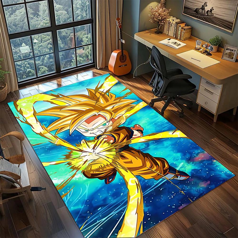 Goku Non Slip Gamer Room Rug, Washable Large Area Carpet Floor Mat Household Bedroom Decor.-TING
