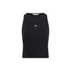 Jeans Logo Embroidered Round Neck Sleeveless Top Women Tops Black J20J223107-BEH