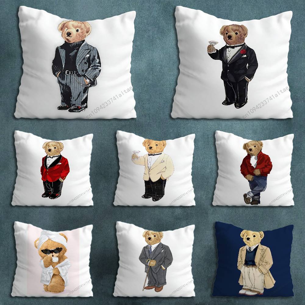 Fashion BBears Cool Art Various Sizes Square Pillow Case For Car Home Bedchamber Decor Birthday Gift