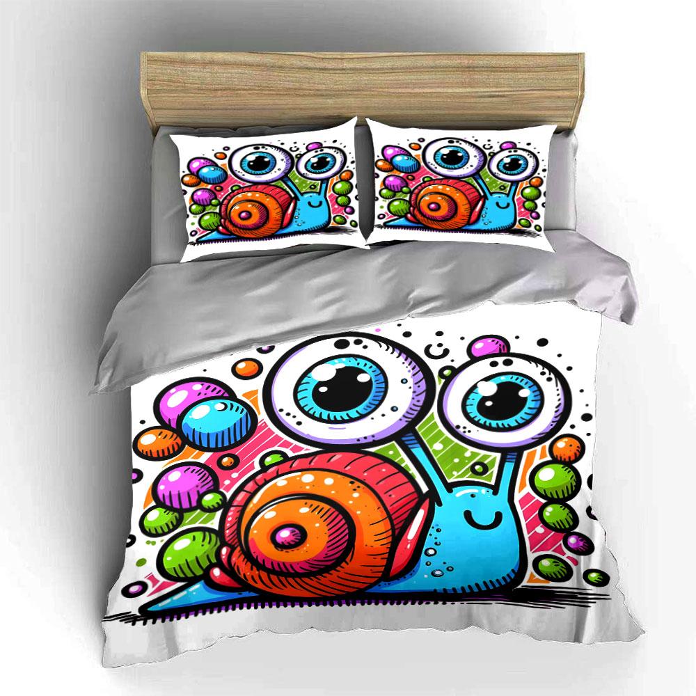 "Whimsical Snail Wonderland" Bedding sets Duvet covers Pillowcases(1* Duvet Cover 2* Pillowcases without duvet insert)