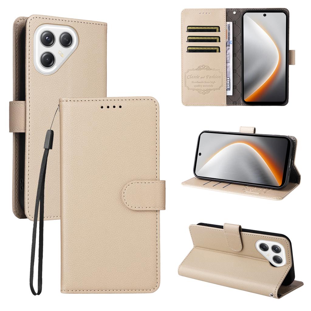 For TECNO Pova 7 Ultra 5G Case RFID Blocking 3 Card Slots PU Leather Phone Cover with Wrist Strap