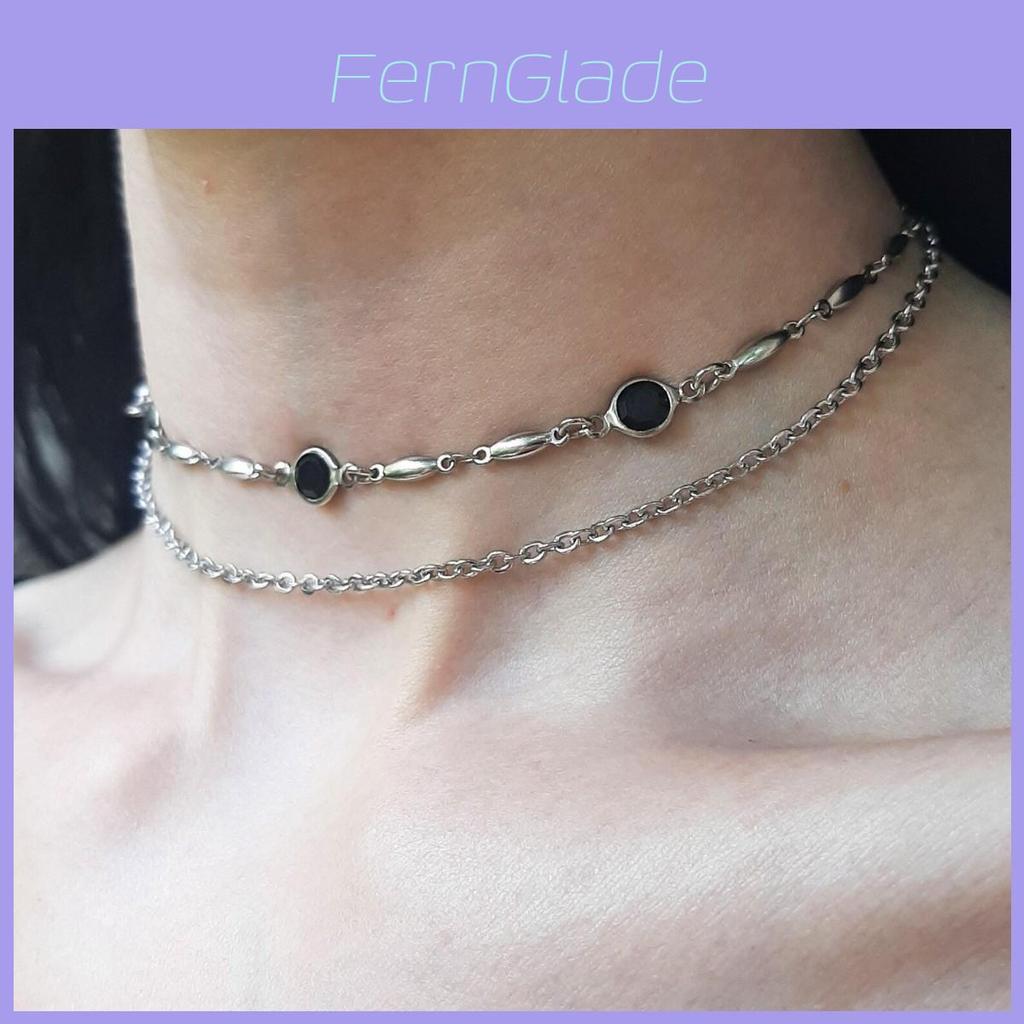 Gothic Crystal Necklace For Women With Geometric Pendant And Cross Chain