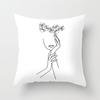 Abstract minimalist lines cushion cover different female pose sketch pillowcase bedroom sofa car decoration square