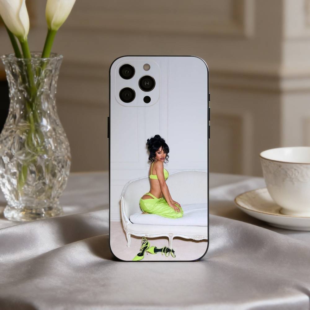 Чехол для телефона с обоями T-Teyana T-TaylorS Для iPhone 17,16,15,14,13,12,11 Plus,Pro Max,XS,Мягкий Силиконовый Черный Чехол