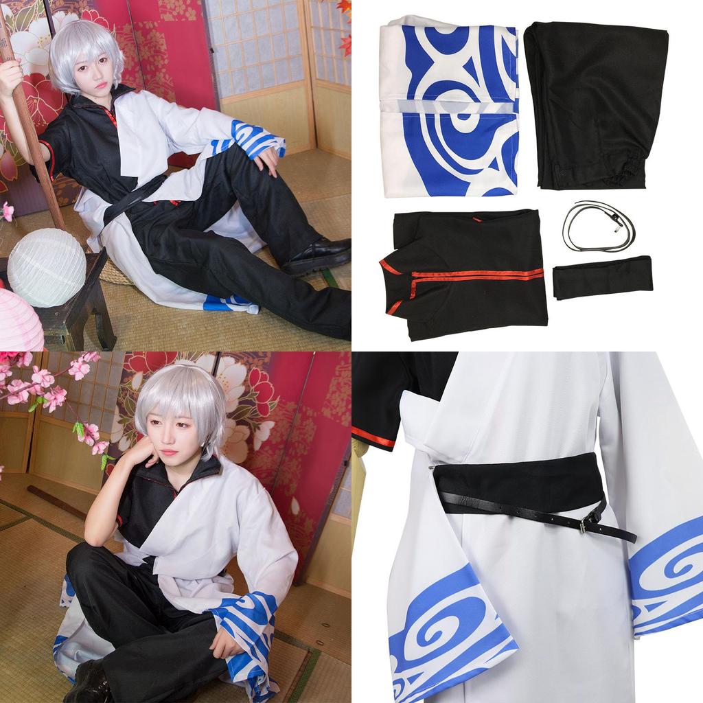 Вневременно стильный Gintama Sakata Gintoki Аниме Костюм для косплея Серебряная душа на Хэллоуин Полный комплект для всех случаев