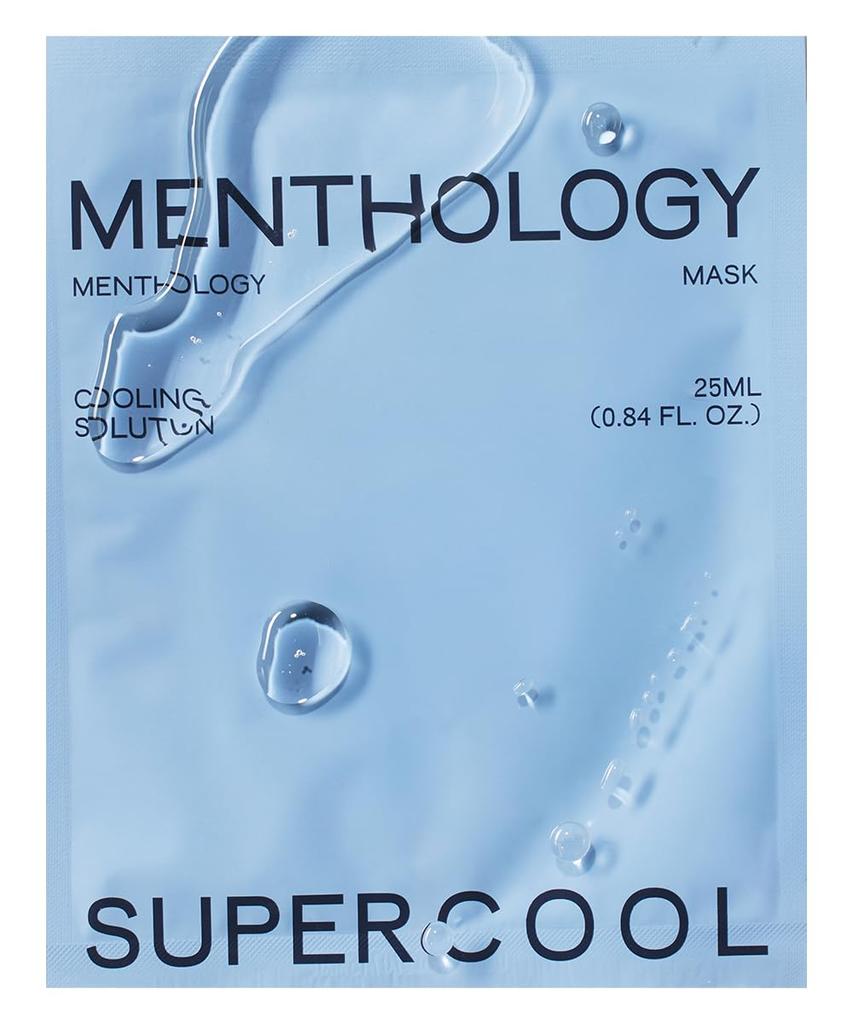 Menthology Super Cool Mask успокаивающая тканевая маска для лица и уменьшения покраснений и Для чувствительной корейская косметика с натуральным алоэ и Гипоаллергенная
