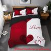Love Heart 3D Print Duvet Cover Set Luxury Romantic Theme Soft Bedding Cover Set Couple Valentine's Day Gifts Bedroom Decor