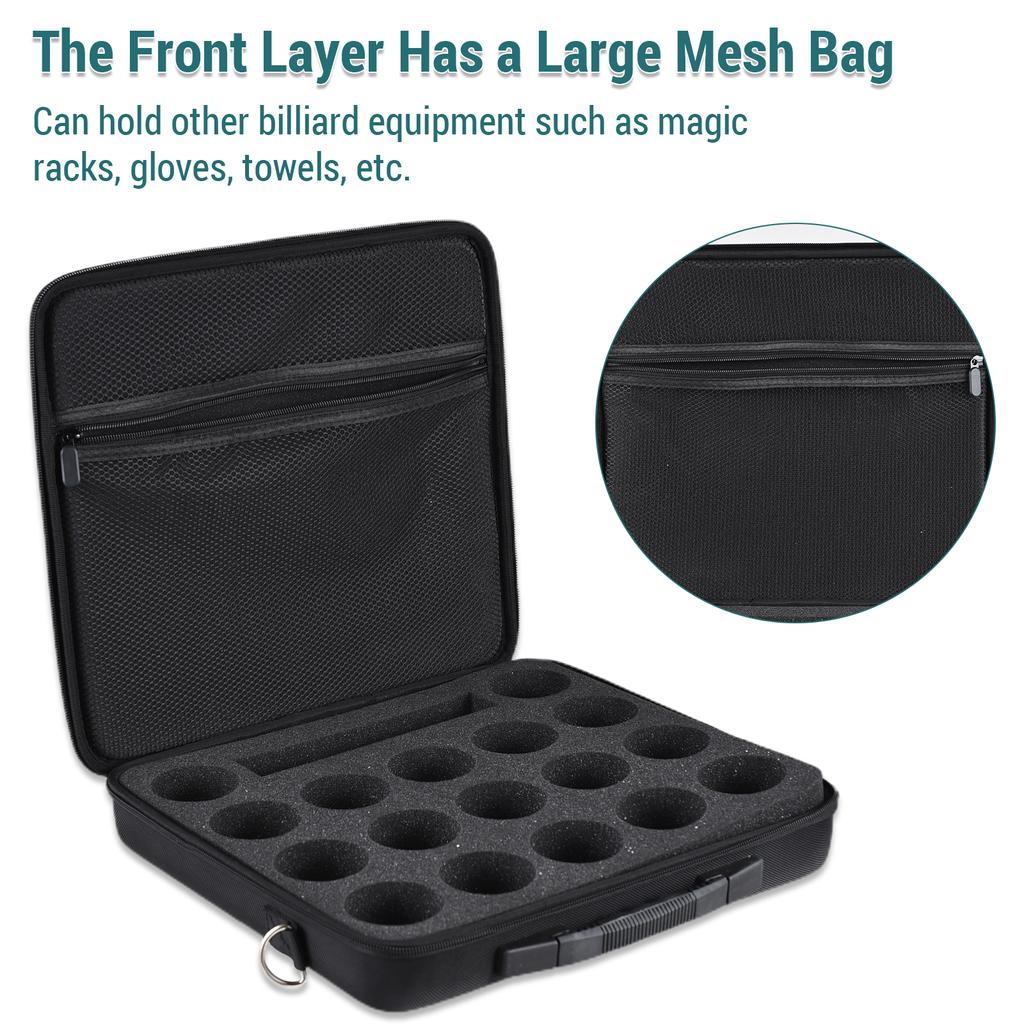 Pool Ball Bag American Black Eight Ball Storage Bag Case Canvas Foam Can Hold 17 American Balls