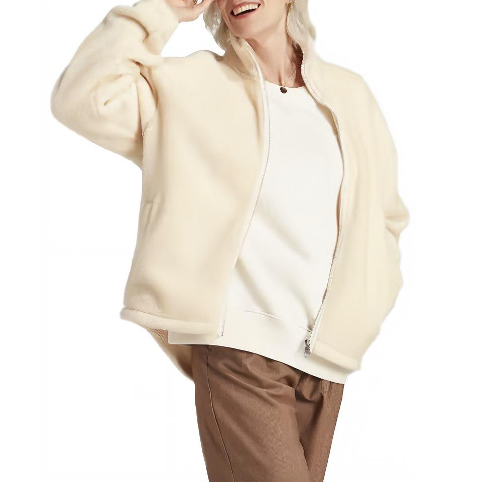 Adidas Оригинальная верхняя рубашка Premium Essentials с воротником-стойкой, толстовка с длинными рукавами, женские топы, волшебно-белый IM3899