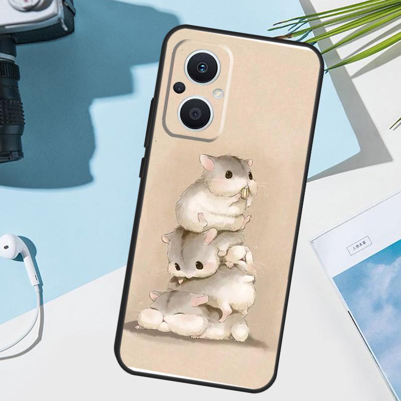 Милый Милый Чехол с Хомячком для Питомца для OPPO Reno 14 Pro 10 11 12 13 14F 13F 12F 11F 7 8 Lite OPPO Find X9 X6 X5 X8 Pro Чехол