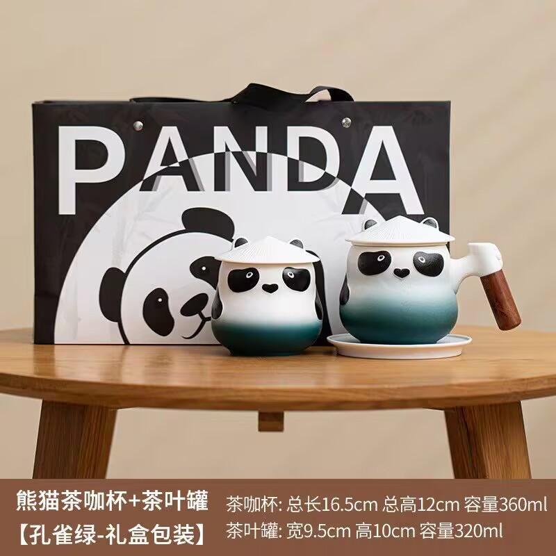 Креативная керамическая чашка для чая Panda Tea с крышкой, офисная чашка для воды с фильтром для мужчин и женщин