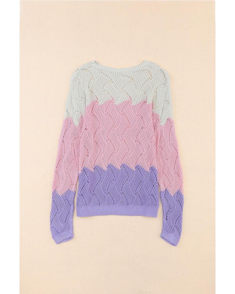 Azura Exchange Вязаный свитер с цветными блоками