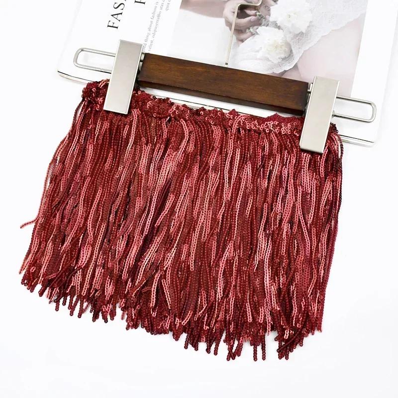 Meetee 1-5 ярдов 17 см Пайетки Лазерная Кисточка Бахрома Занавеска Платье Отделка Кисточки Кружево Декоративная Тесьма Домашние Швейные Принадлежности