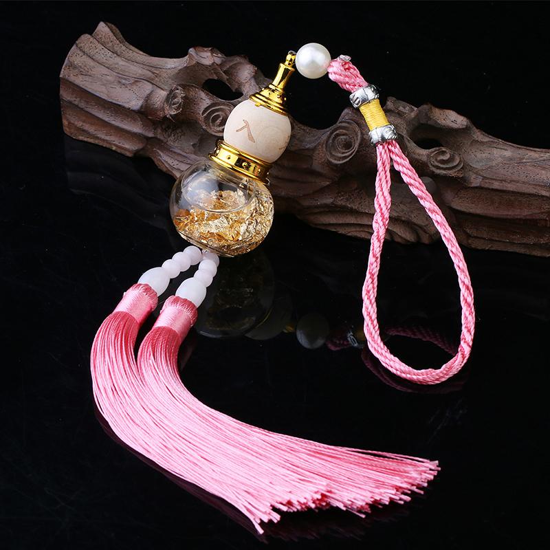 Подвеска в виде стеклянной бутылки автомобиля, тыква с золотым дном и двойным шипом, аксессуары для салона автомобиля, подвеска для автомобиля