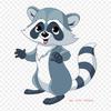 Cartoon Raccoon Raccoon Stock Photography Iron On Heat Transfer Printing Vinyl Patches Sticker for Clothes DIY Appliques Washable Patches