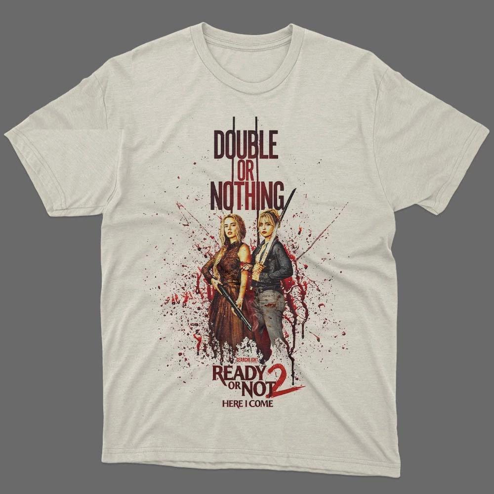 movie RON2 Ready or Not 2 graphic 100Cotton unisex shirt 2026 Summer New high quality fashion oversized Y2k Short sleeve Tshirt