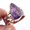 Кольцо из двухцветного серебра 925 пробы с натуральным африканским аметистом, размер 6 W9N18