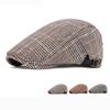 Клетчатая кепка мужская британская берет ретро-шляпа газетчика