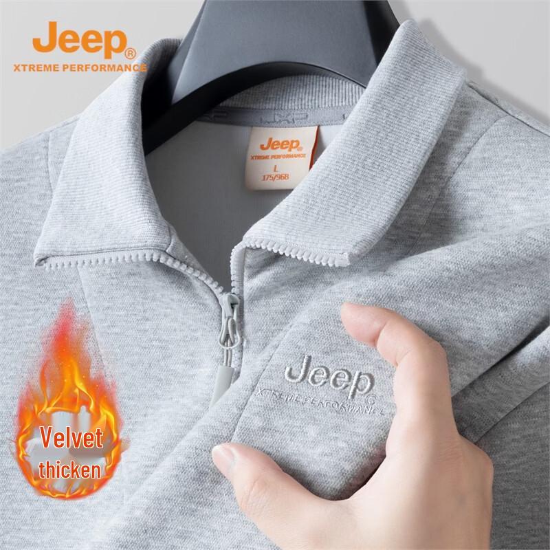 Jeep Мужская термофлисовая толстовка с круглым вырезом