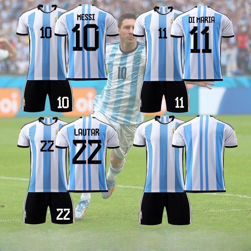 Высококачественные спортивные носки унисекс из хлопковой смеси для детей Дизайн с тремя звездами 2022 Аргентина Домашняя версия Номер 10