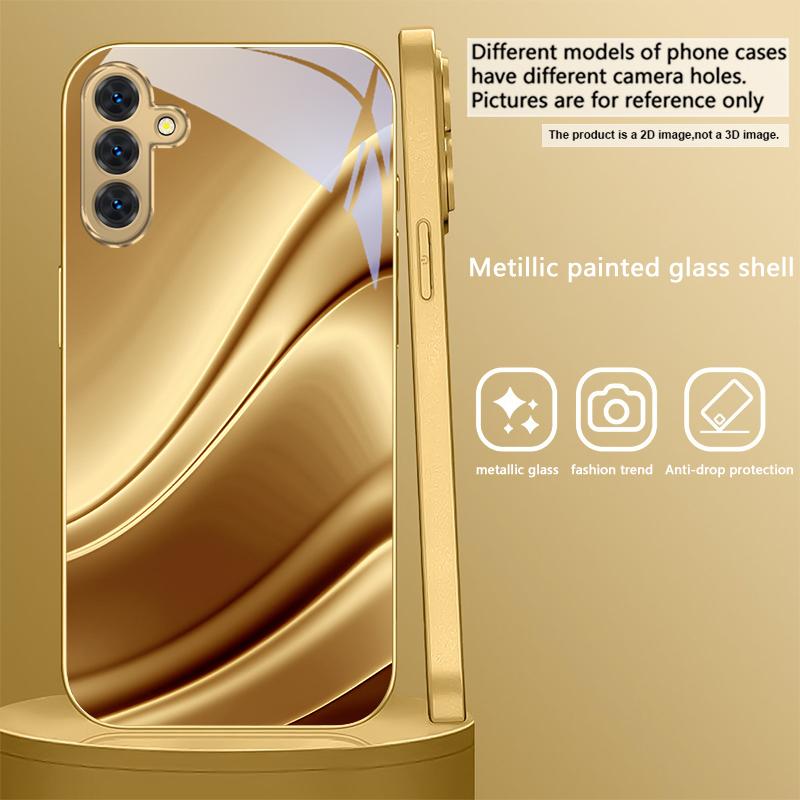 Золотая статуэтка лошади Для Samsung Galaxy S26 S20 FE S21 S22 S23 Plus S24 Ultra S25Ultra S21+ S22Plus Золотой стеклянный чехол для телефона