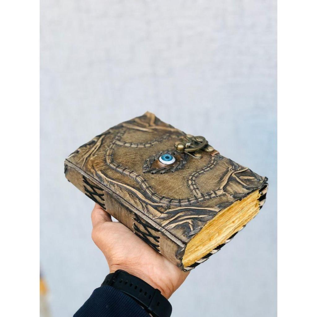 Фокус-покус Книга Заклинаний Кожаный Журнал Бумага с Декле Краем Журнал Гримуара Третьего Глаза Винтажный Кожаный Журнал Книга Теней Журнал